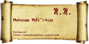 Mehsam Márkus névjegykártya